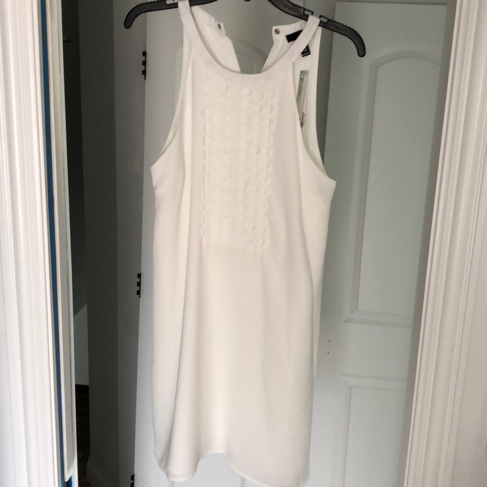AQUA white snap back dress BNWT